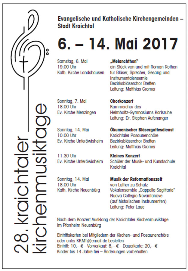 Kirchenmusik Programm Kraicht
